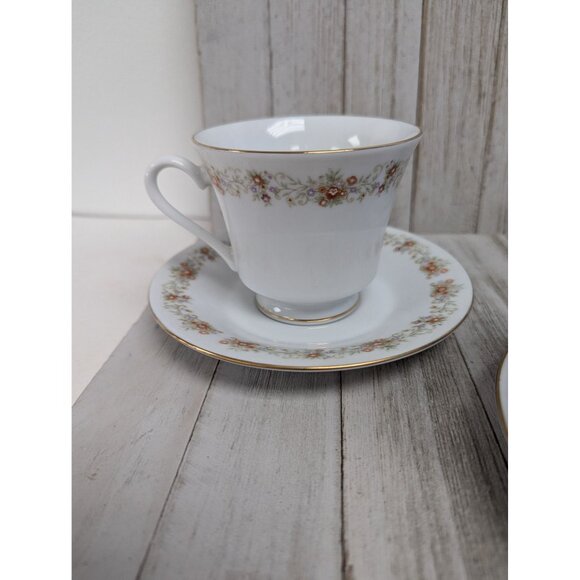 International Brighton Claridge 8302 Porcelain Set of 3 Teacups & Saucers - Picture 3 of 8